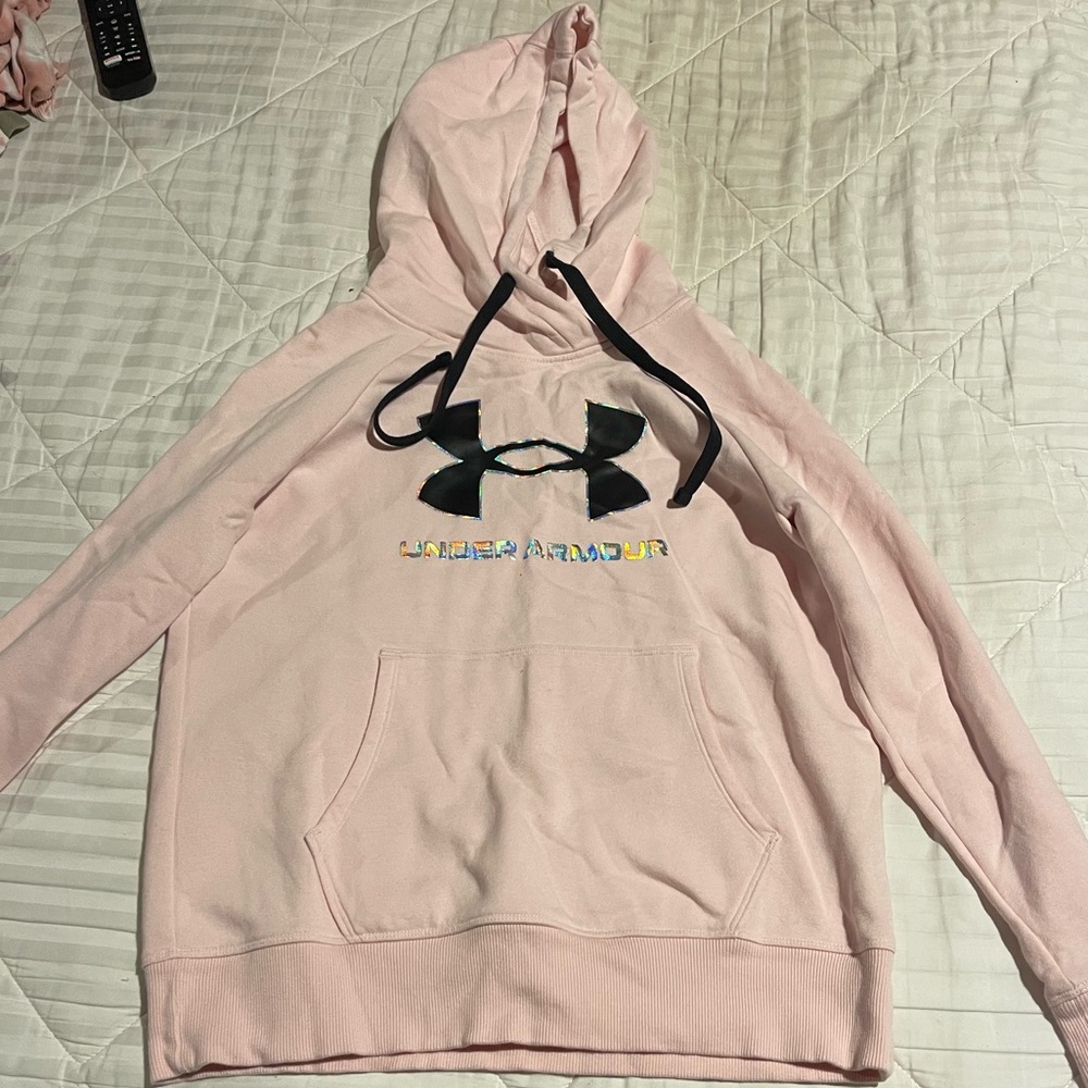 Light pink under armor hoodie size xsmall